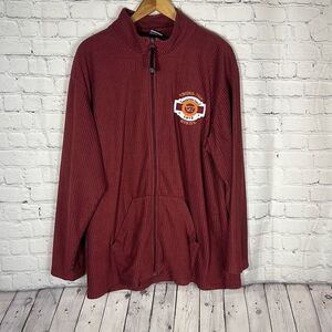 Vintage Virginia Tech Golden Grove Ribbed Track Jacket Full Zip XXL Burgundy